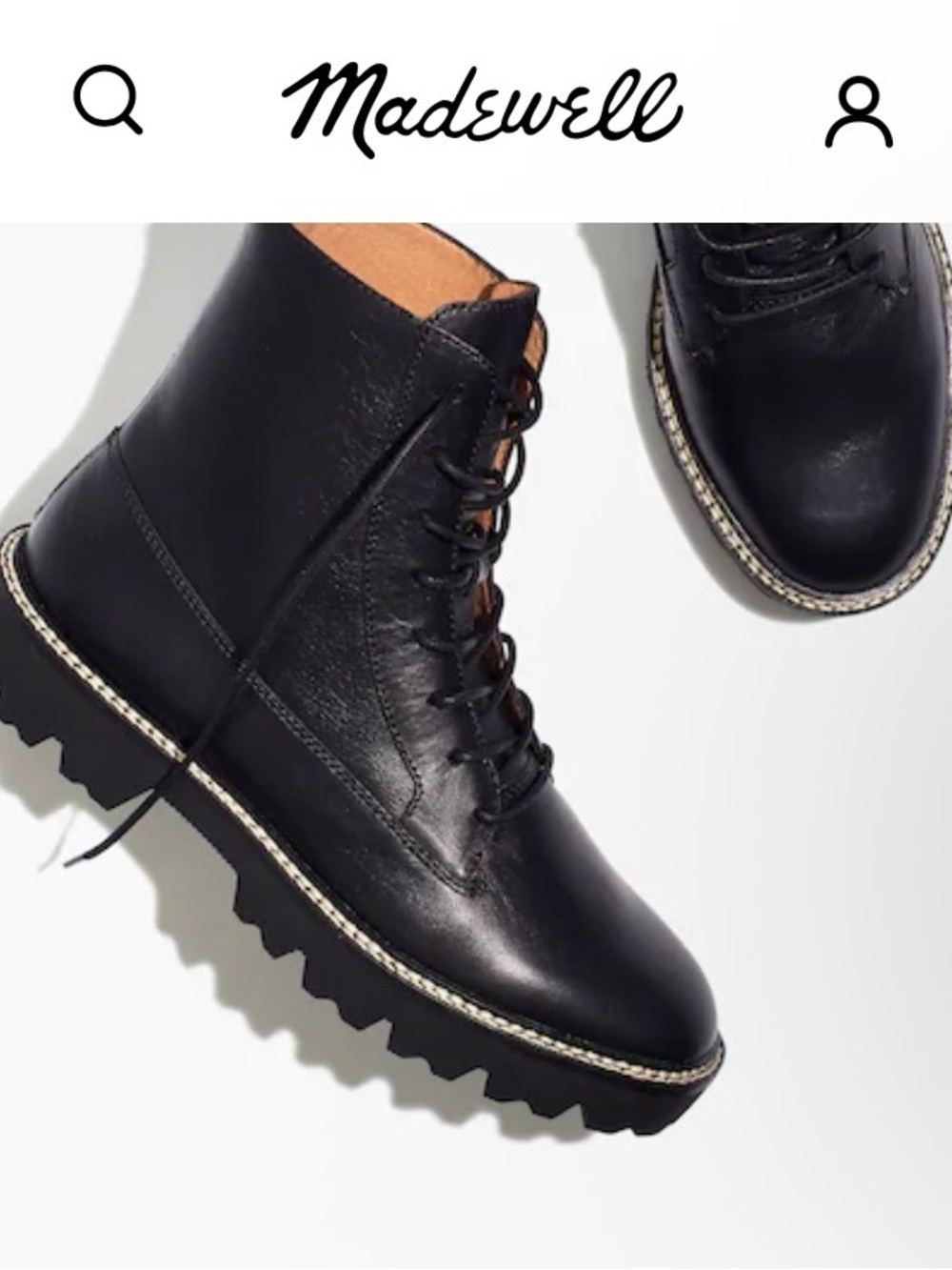 Madewell Black Leather Lace-Up AND zippered Boots NEW in box